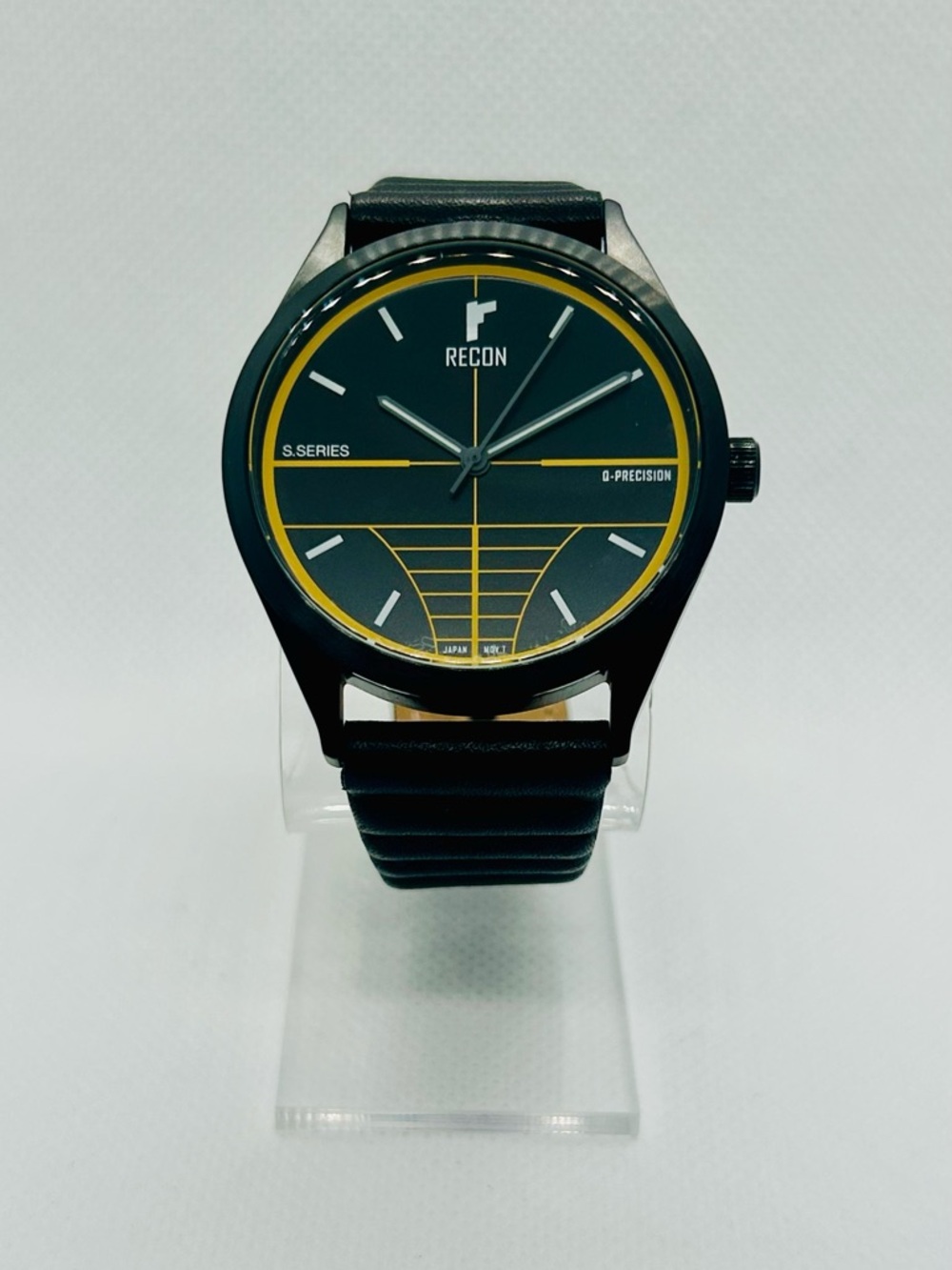 NEW Recon Black Gold Field Watch w/ Box Leather Strap
